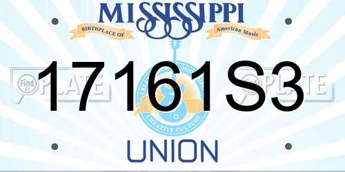 17161S3 Mississippi License Plate