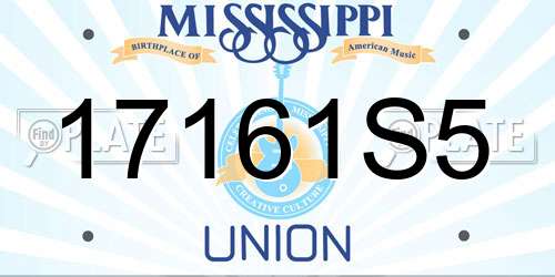 17161S5 Mississippi License Plate