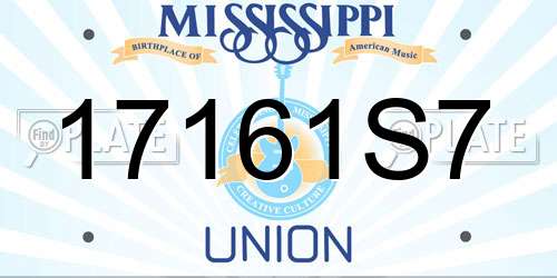 17161S7 Mississippi License Plate