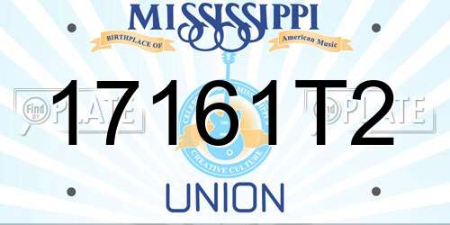 17161T2 Mississippi License Plate
