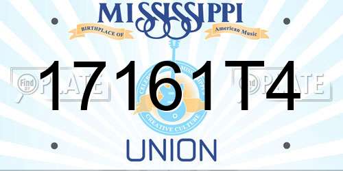 17161T4 Mississippi License Plate