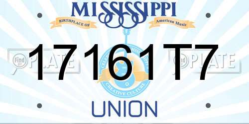 17161T7 Mississippi License Plate