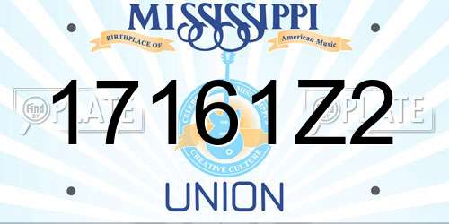 17161Z2 Mississippi License Plate