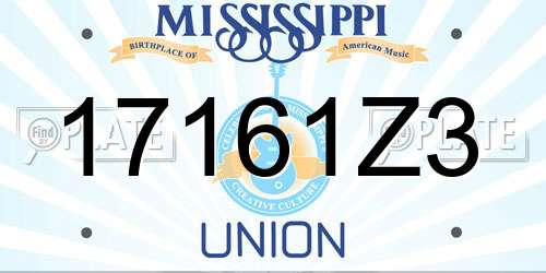 17161Z3 Mississippi License Plate
