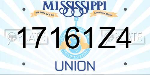 17161Z4 Mississippi License Plate