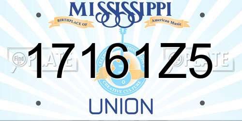 17161Z5 Mississippi License Plate
