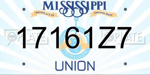 17161Z7 Mississippi License Plate