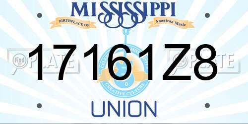 17161Z8 Mississippi License Plate
