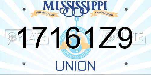 17161Z9 Mississippi License Plate