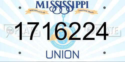 1716224 Mississippi License Plate