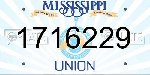 1716229 Mississippi License Plate