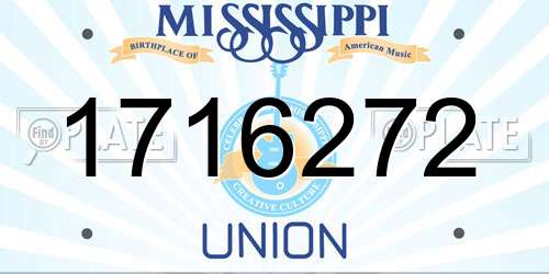 1716272 Mississippi License Plate