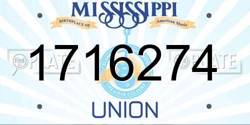 1716274 Mississippi License Plate