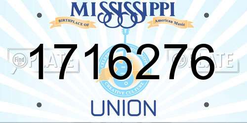 1716276 Mississippi License Plate