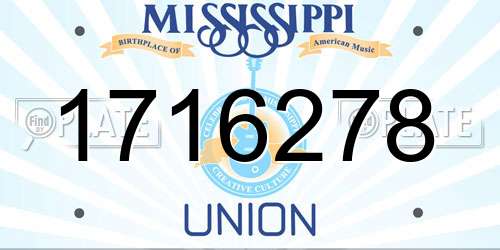1716278 Mississippi License Plate