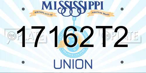 17162T2 Mississippi License Plate