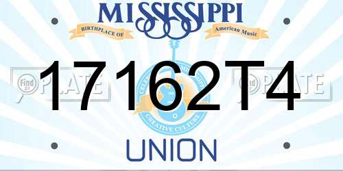 17162T4 Mississippi License Plate
