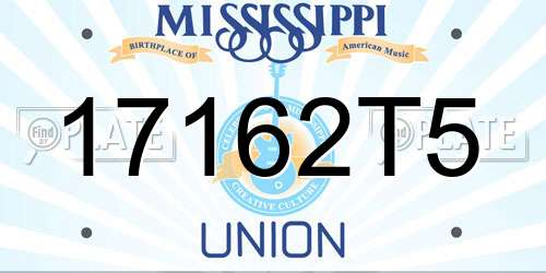 17162T5 Mississippi License Plate