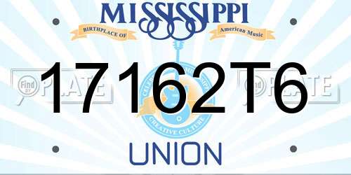 17162T6 Mississippi License Plate