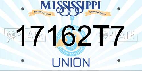 17162T7 Mississippi License Plate