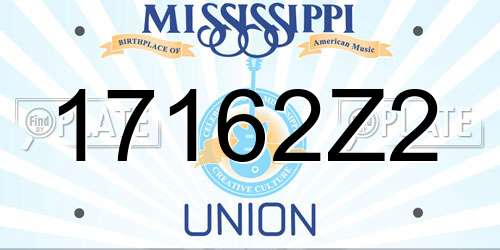 17162Z2 Mississippi License Plate