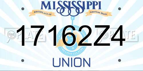 17162Z4 Mississippi License Plate