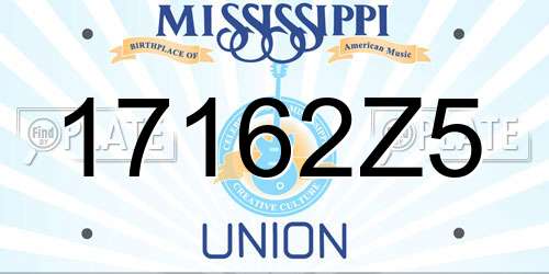 17162Z5 Mississippi License Plate