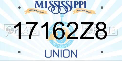 17162Z8 Mississippi License Plate