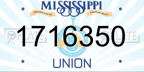 1716350 Mississippi License Plate