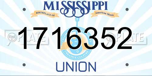 1716352 Mississippi License Plate