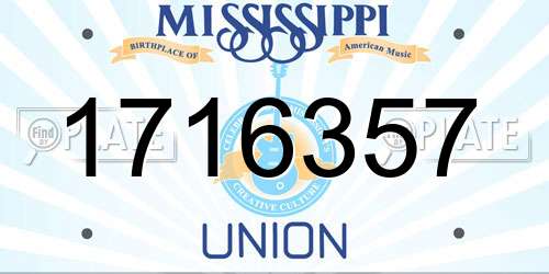 1716357 Mississippi License Plate