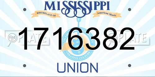 1716382 Mississippi License Plate