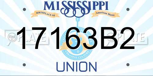 17163B2 Mississippi License Plate