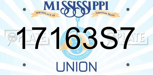 17163S7 Mississippi License Plate