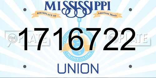 1716722 Mississippi License Plate