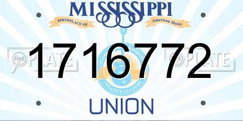1716772 Mississippi License Plate