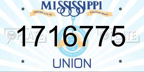 1716775 Mississippi License Plate