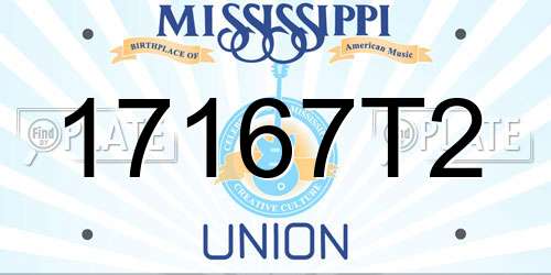 17167T2 Mississippi License Plate