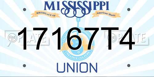 17167T4 Mississippi License Plate