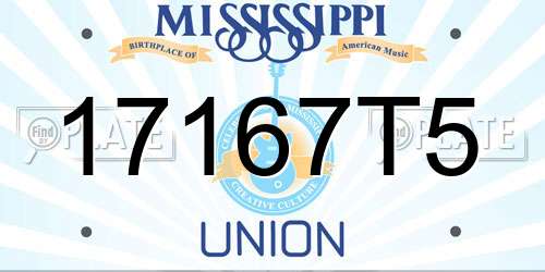 17167T5 Mississippi License Plate