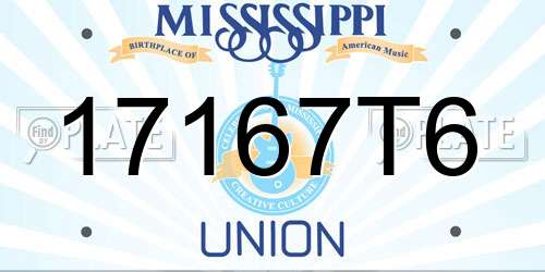 17167T6 Mississippi License Plate