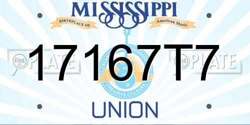 17167T7 Mississippi License Plate