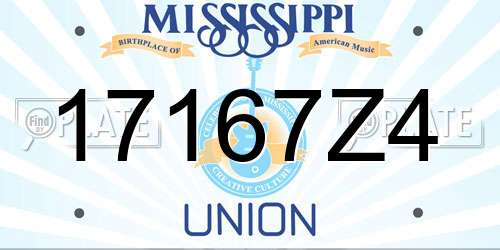 17167Z4 Mississippi License Plate