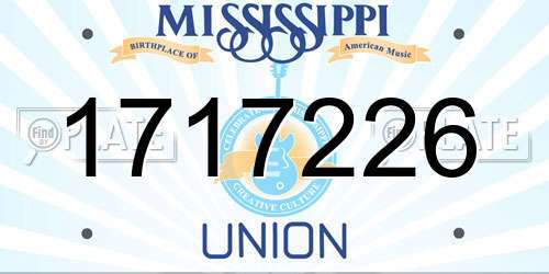 1717226 Mississippi License Plate
