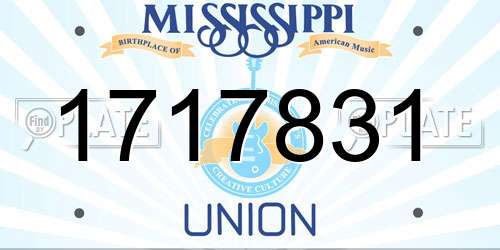 1717831 Mississippi License Plate