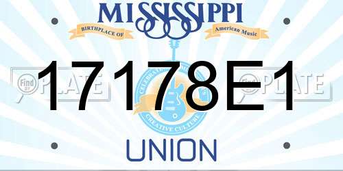 17178E1 Mississippi License Plate