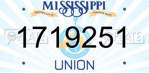 1719251 Mississippi License Plate