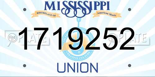 1719252 Mississippi License Plate