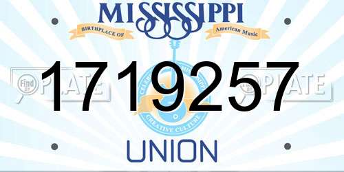 1719257 Mississippi License Plate