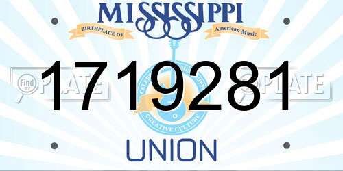 1719281 Mississippi License Plate
